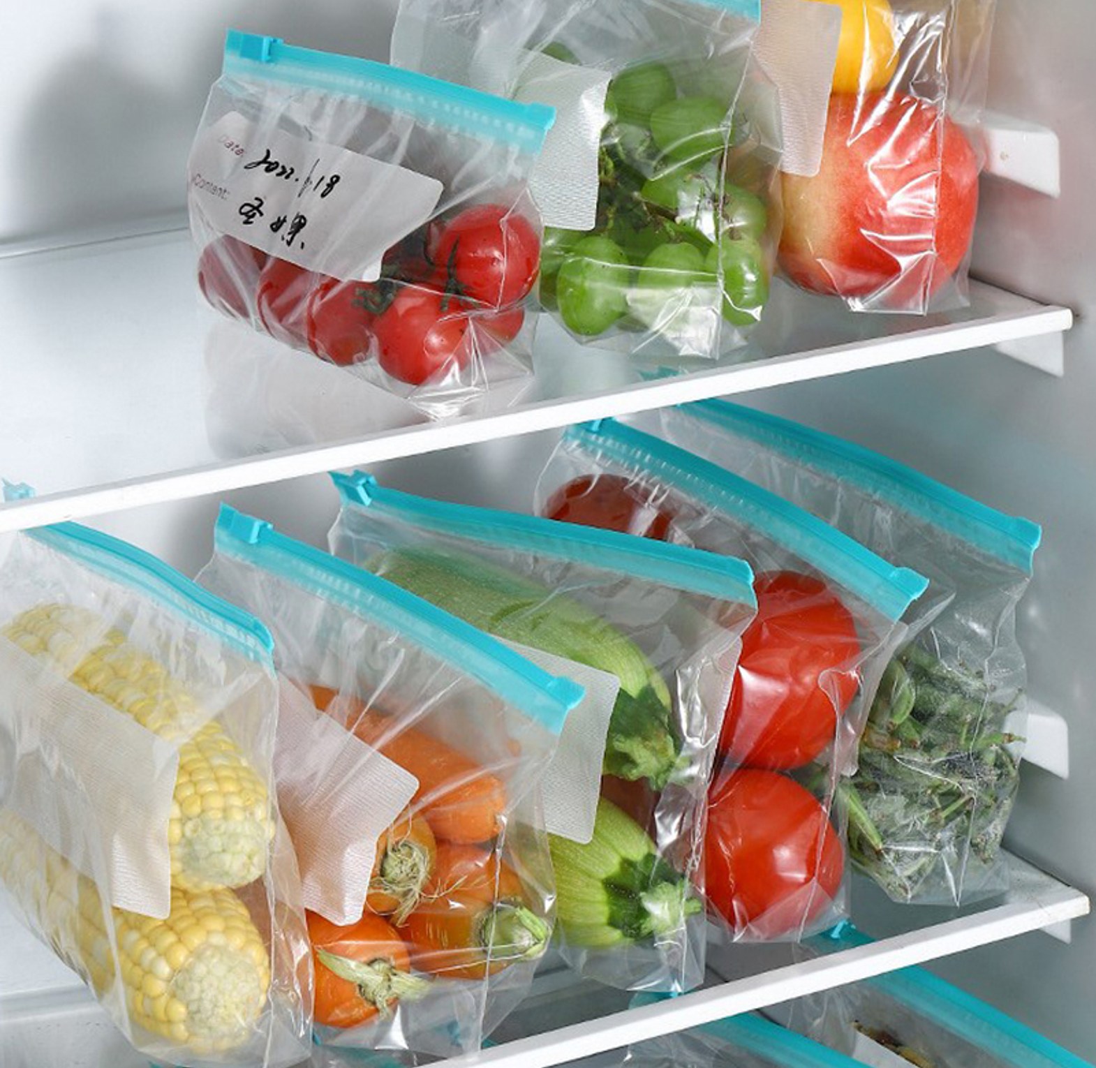 Reusable Silicone Food Storage Bags 10Pcs Set Eco Friendly Fridge Organizer Ziplock Bags for Fruits and Vegetables Freshness image