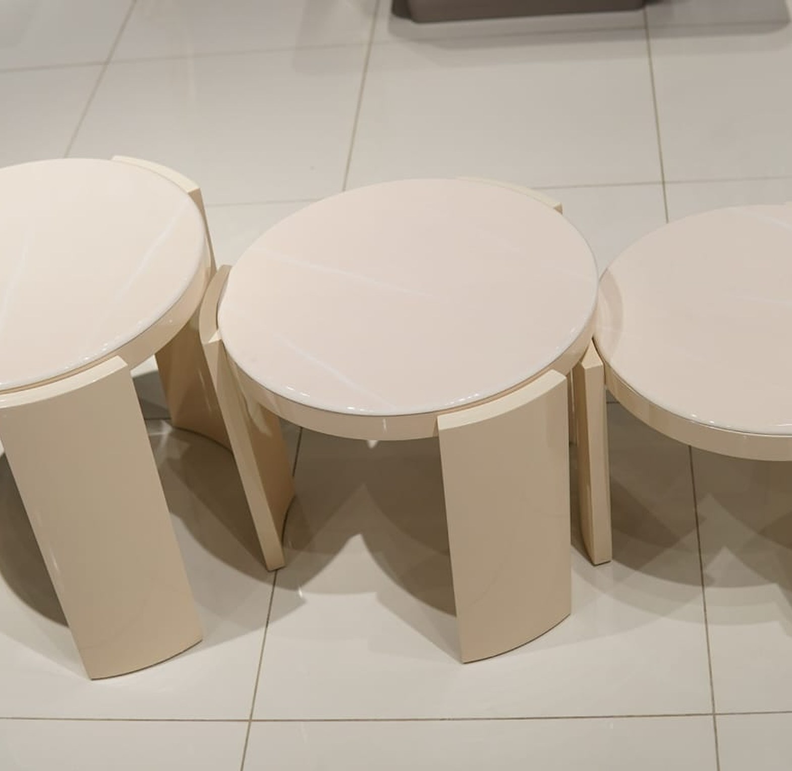 Nested Stool Set with Marble Top image