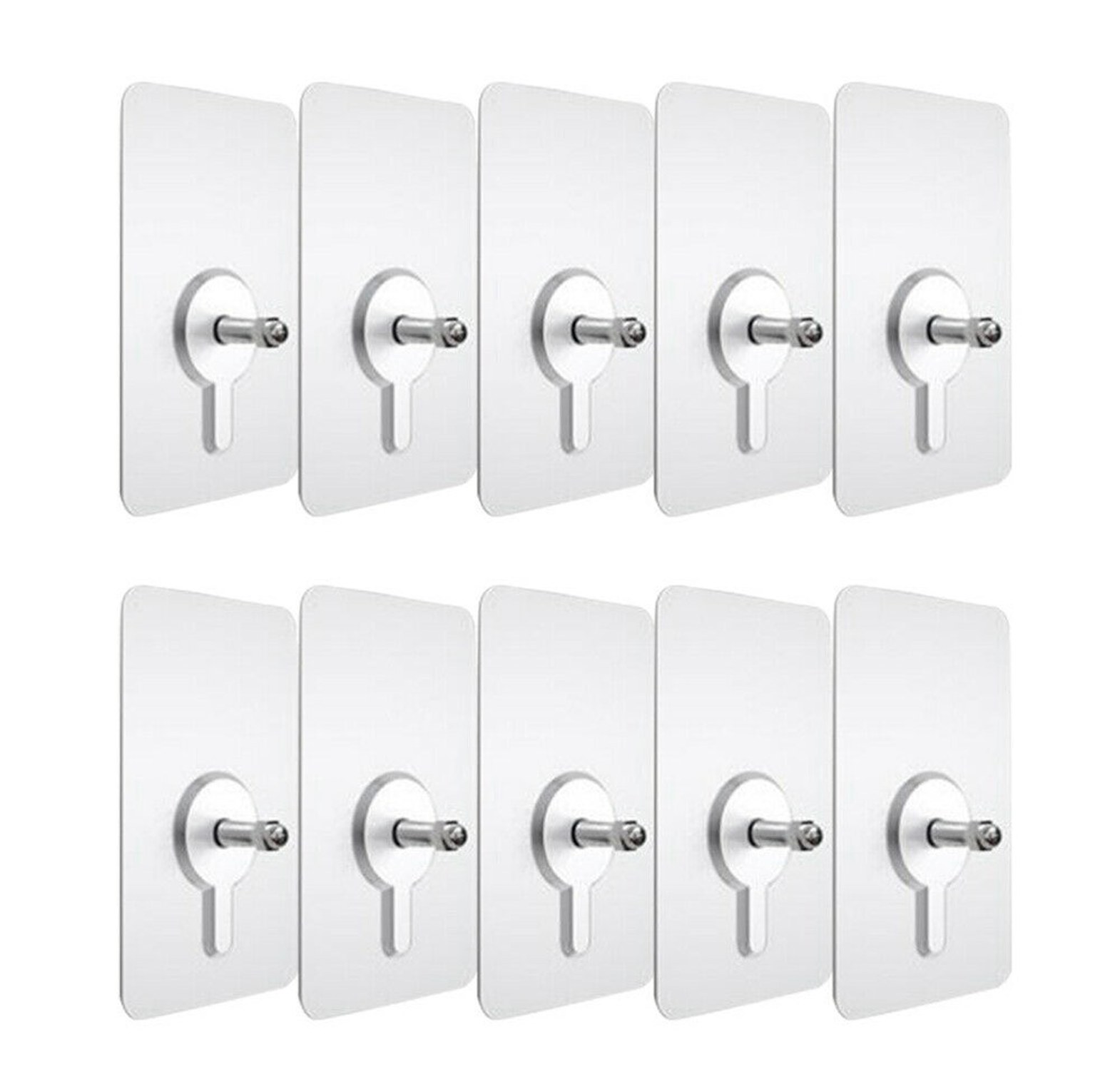 10 Piece Wall Mounted Adhesive Hooks, Screw Sticker image