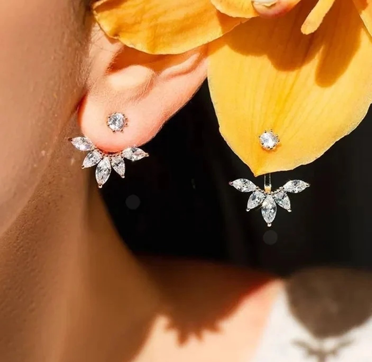 2 in 1 cubic Zirconia Earrings image