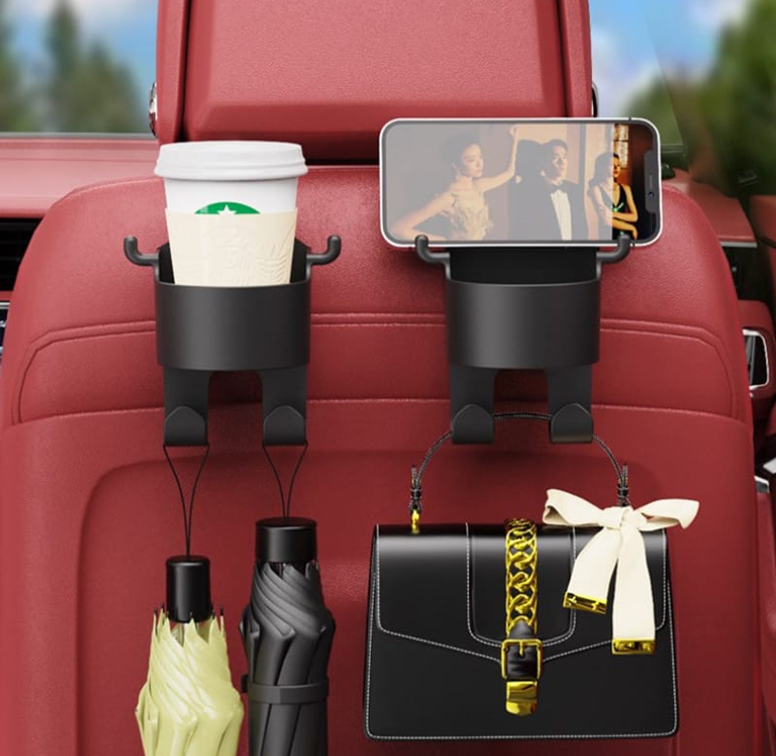Car Seat Headrest Hook Hanger Storage Organizer  image