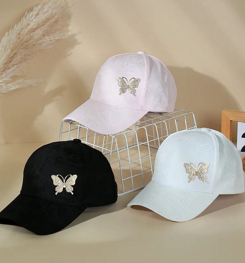 Women’s Butterfly Diamond Wide Brim Bucket Hat image
