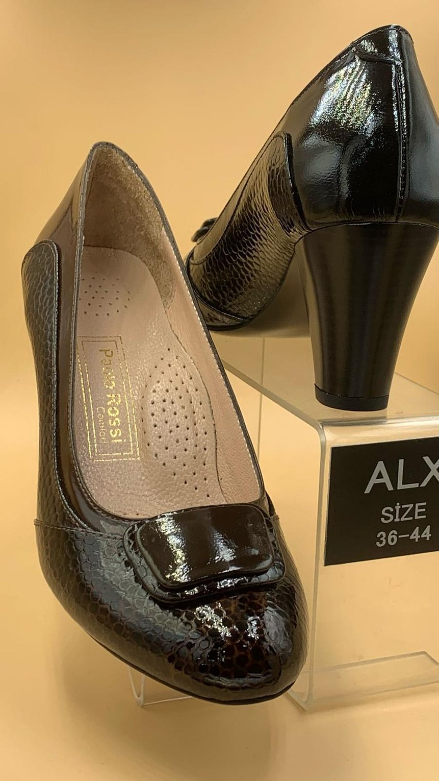 Turkish Pure Leather Brown Scales Design Shoes image