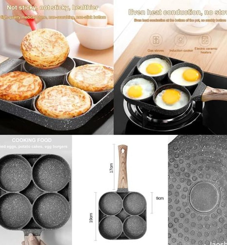 High Quality Heavy Granite Non-stick 4 Slot Pancake/egg Pan. image