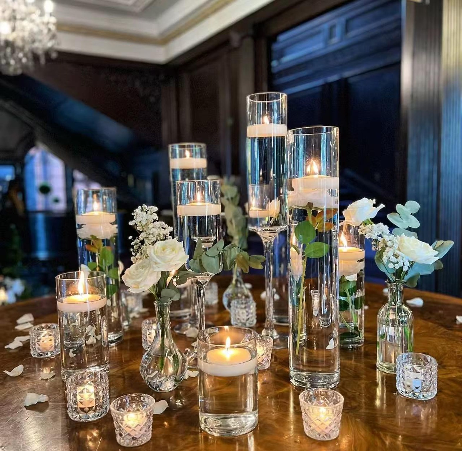 Modern creative clear glass vase - 60cm image