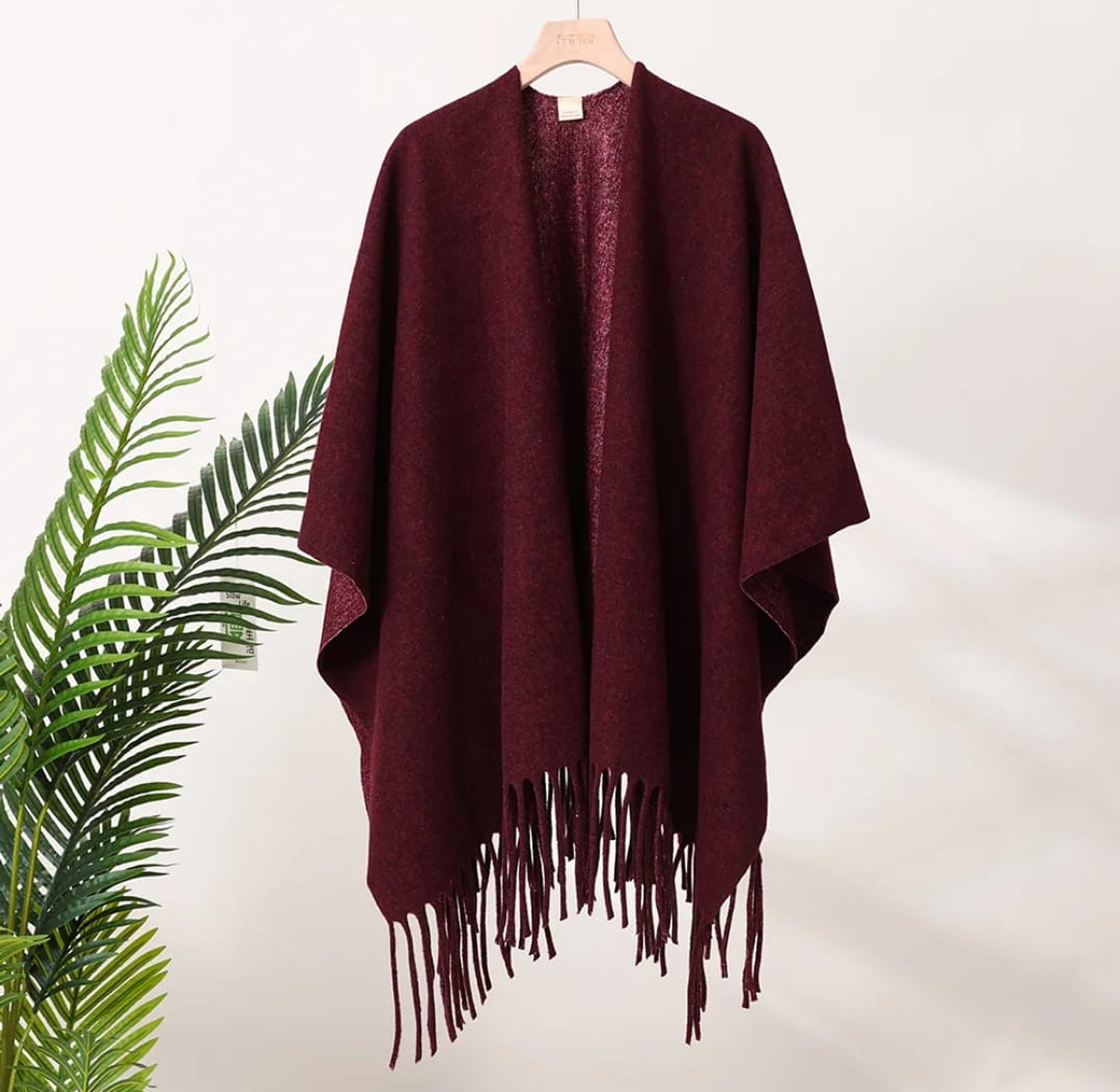 Winter Women Poncho Warm Shawl Double Sided Designer Thickening Blanket Luxury Scarf image