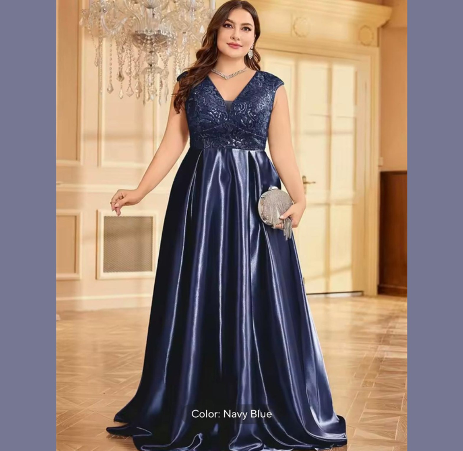 Sterling Lace Bodice Satin Gown image