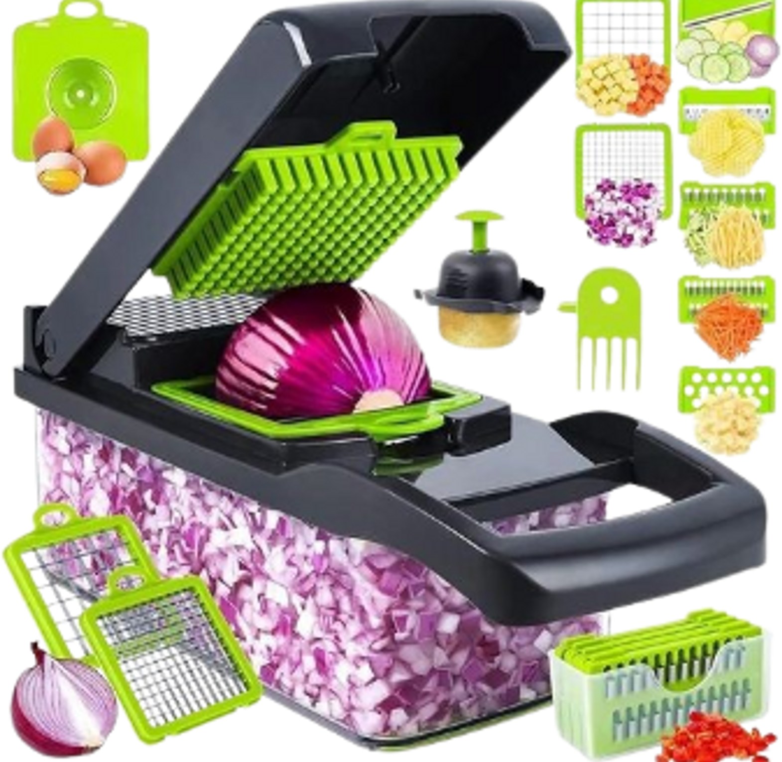 Vegetable Chopper. Nicer Dicer Plus – 12-in-1 Multifunctional Vegetable & Fruit Cutter, Chopper & Slicer image