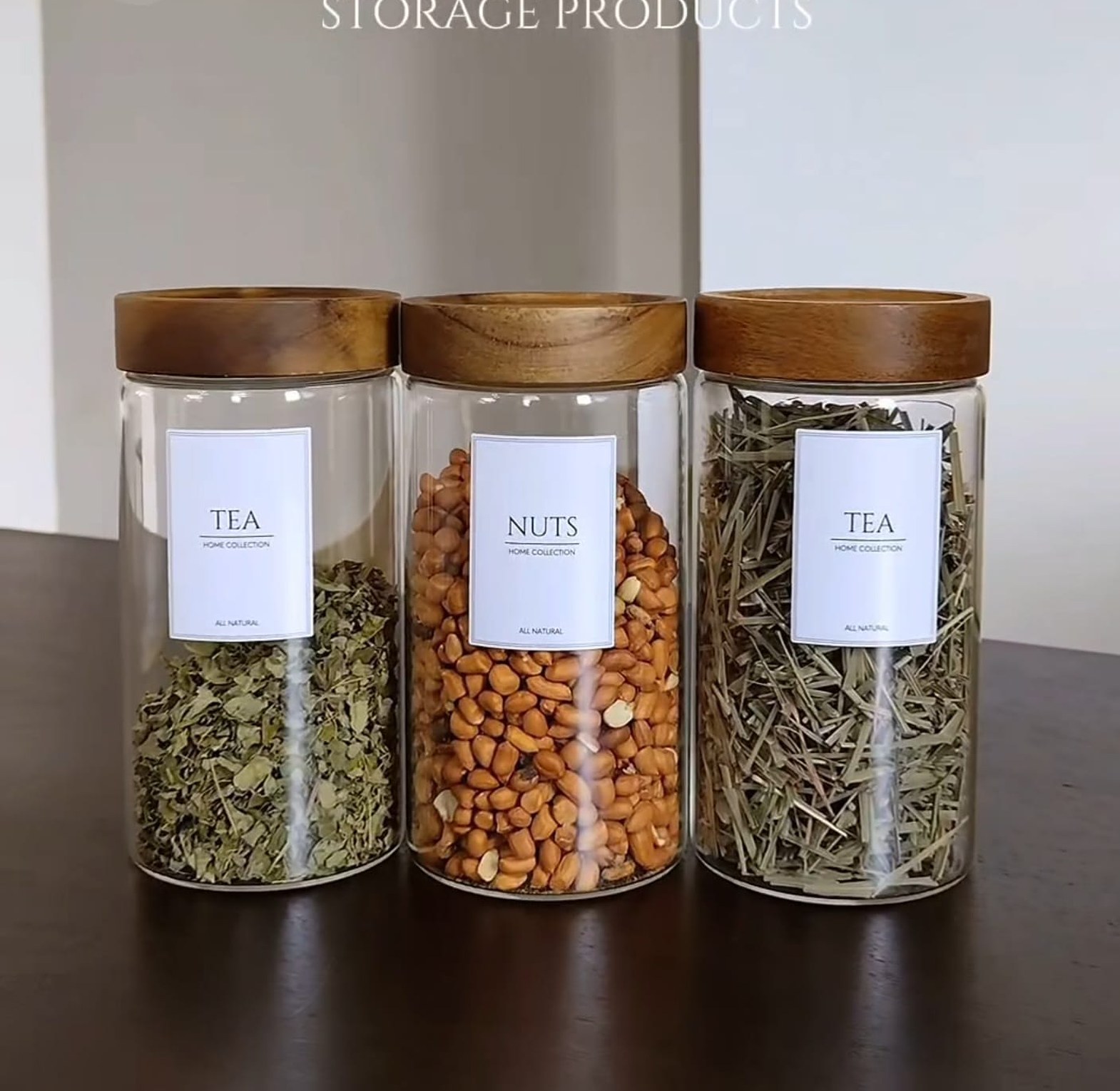 High Borosilicate Glass Storage Jars with Acacia Airtight Lids image