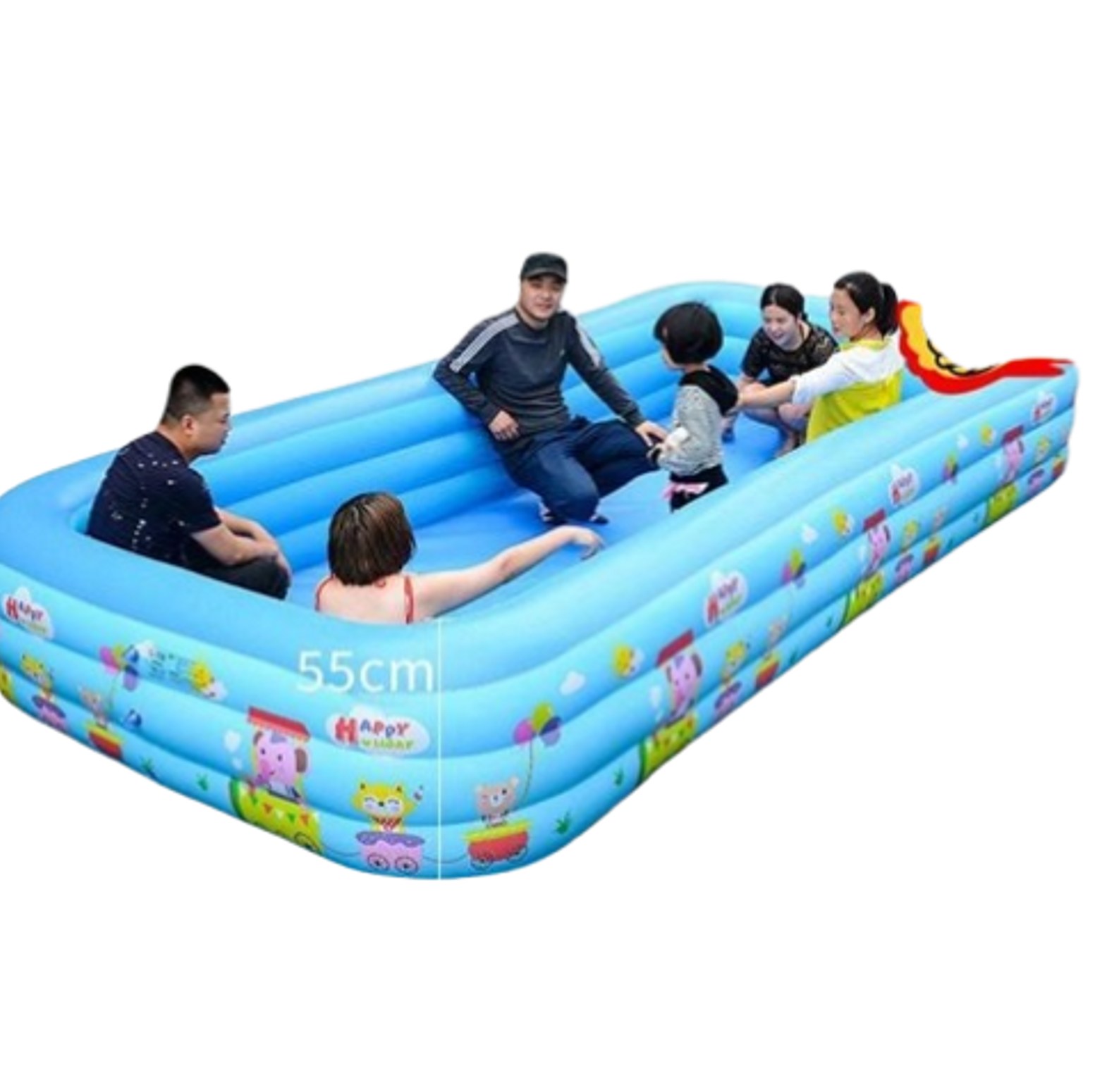 4.2m Rectangular inflatable swimming pool, suitable for family use.  image