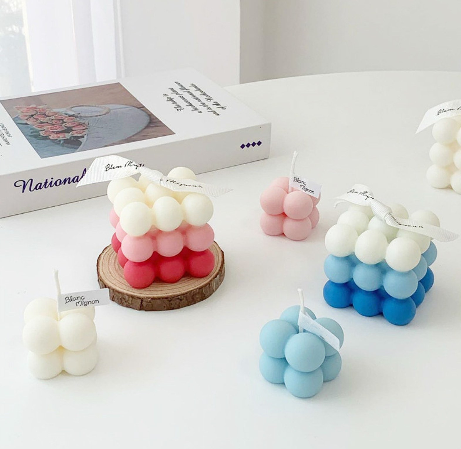 Cute Magic Cube Scented Candles Bubble Soy Wax Candle Bed Room Home Ornaments for Christmas Birthday Party New Fragrance Candle image