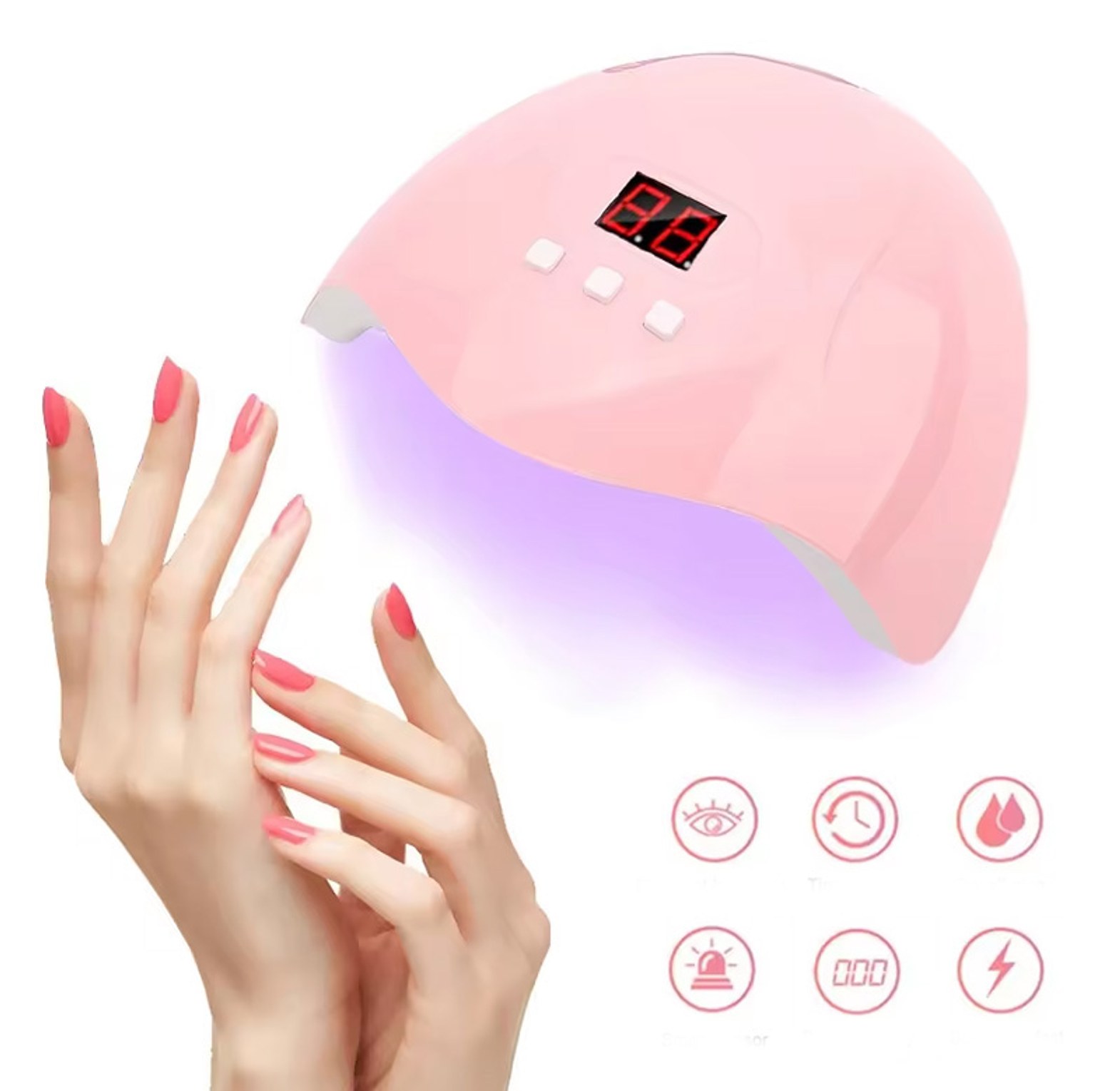 36W UV LED Nail Lamp Professional Gel Polish Dryer with Smart Sensor & 3 Timers for All Gels – Portable Nail Dryer image