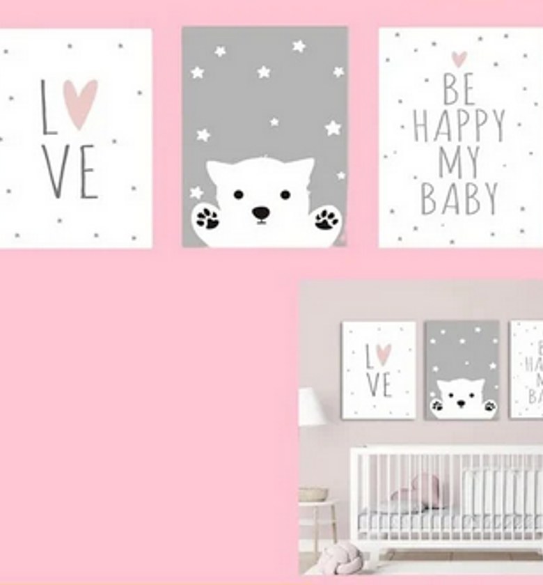 3peice canvas Frame Be happy MY Baby image