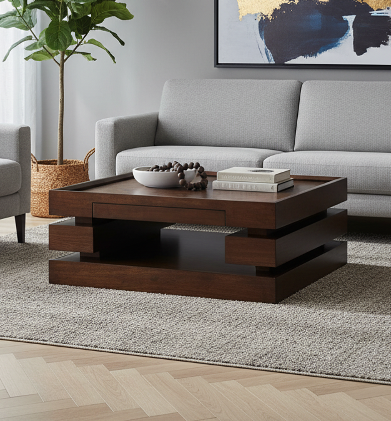Modern SlattedCoffee Table image