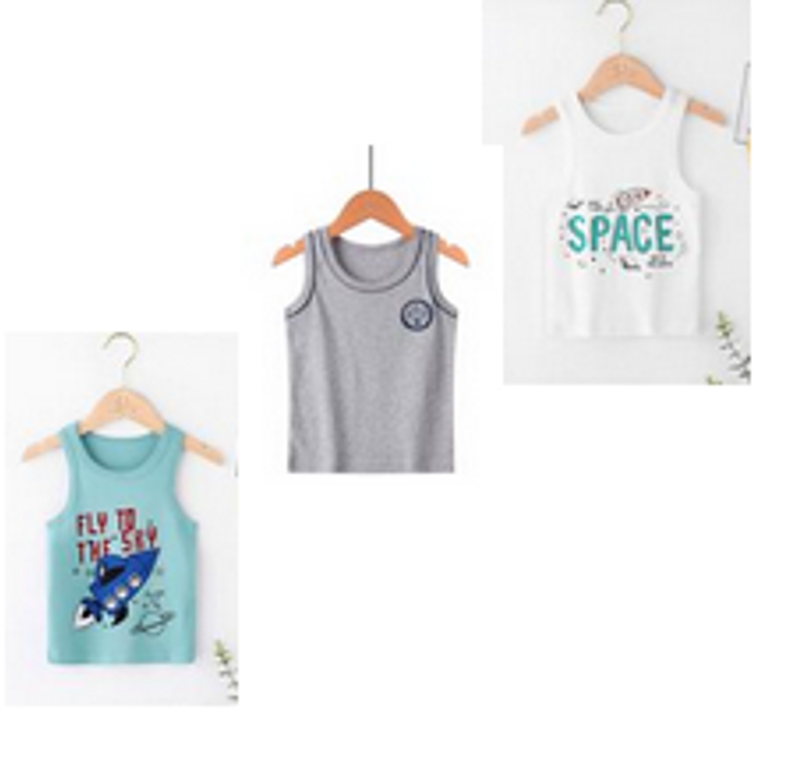 boys 3 pck vest space image