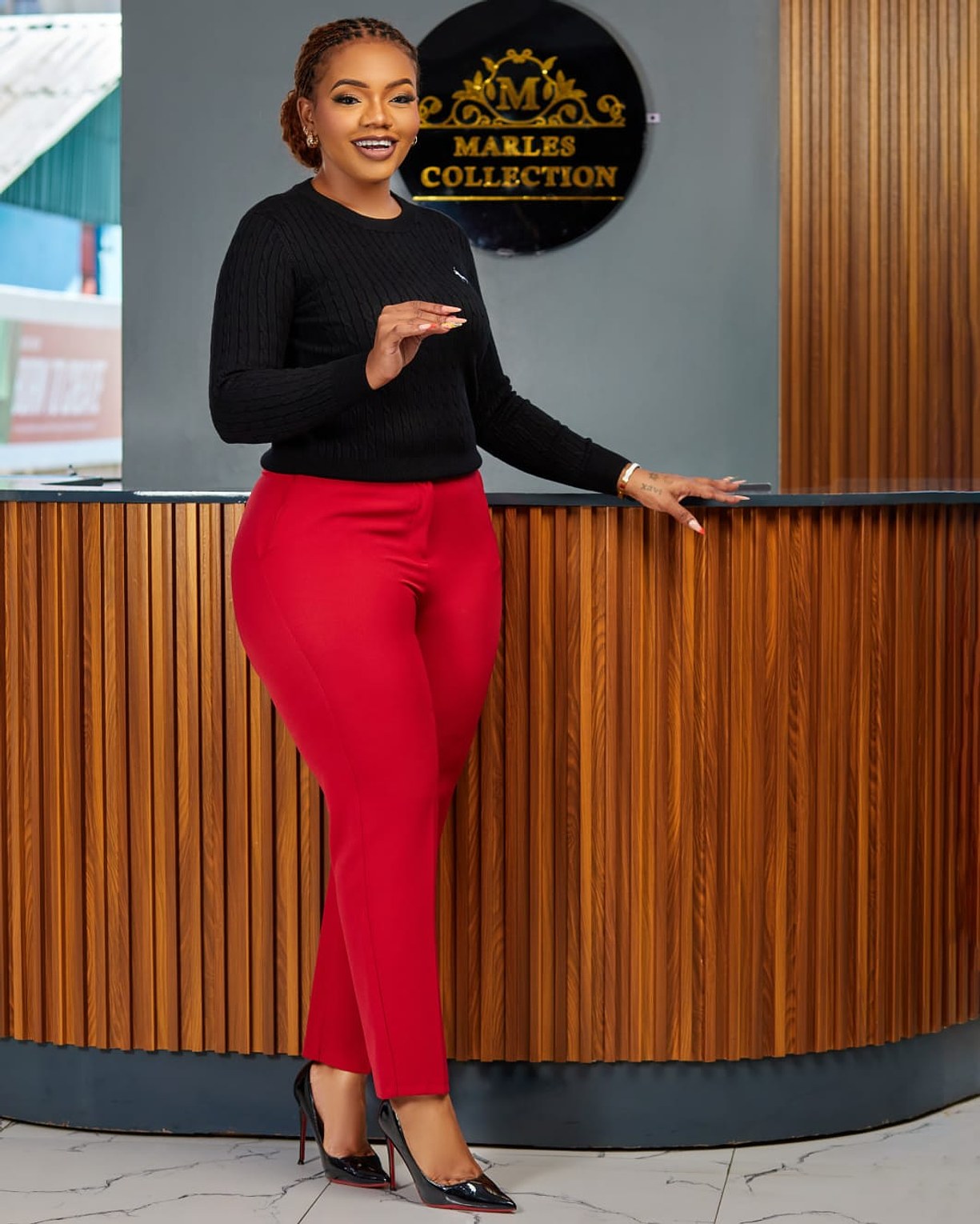 Bold Red Women’s Trousers image
