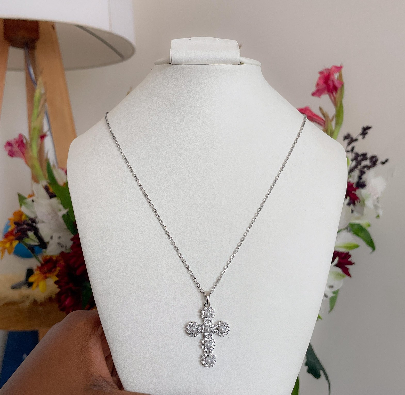 Golden Radiance Cross Necklace image