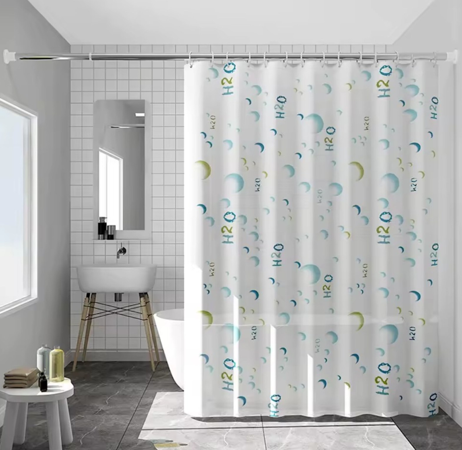Shower Curtains Waterproof Anti-Mould Bathroom Decor image