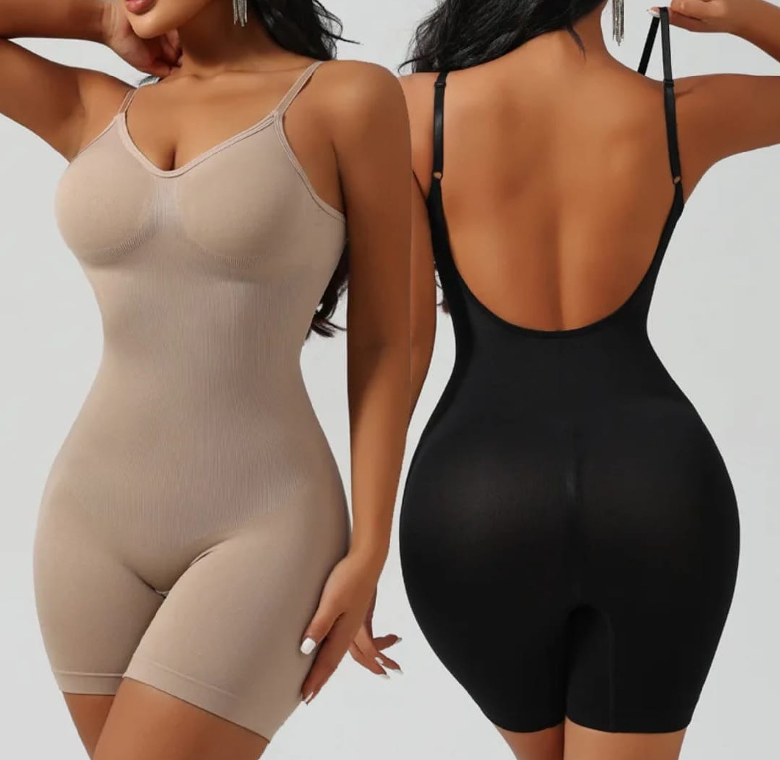 Black Full-Body Compression Shapewear – Mid-Thigh image