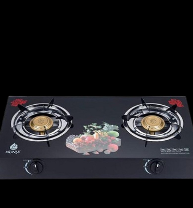 Nunix Two Burners Glass Gas Stove- Recommended image