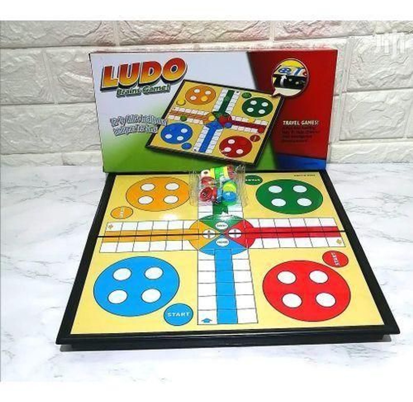 Ludo Board Game Portable Travel Magnetic Family Brain Game image