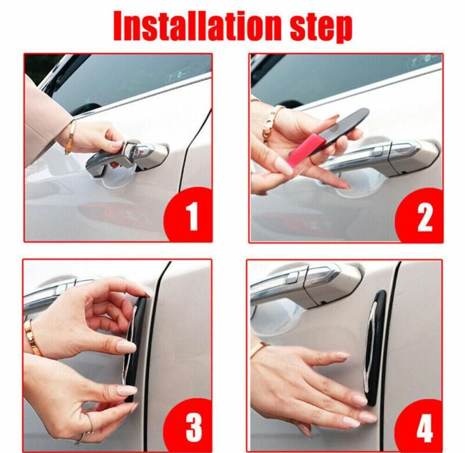 4pcs Car Door Protector Guard Strip Scratch Protector image