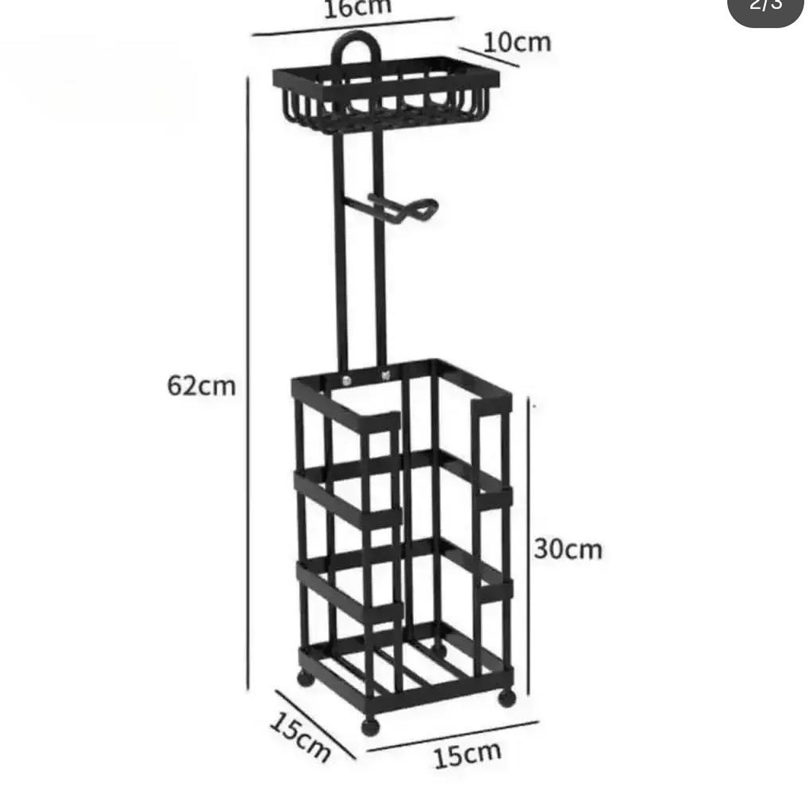 Black heavy duty Tissue holder with wipes/phone holder image