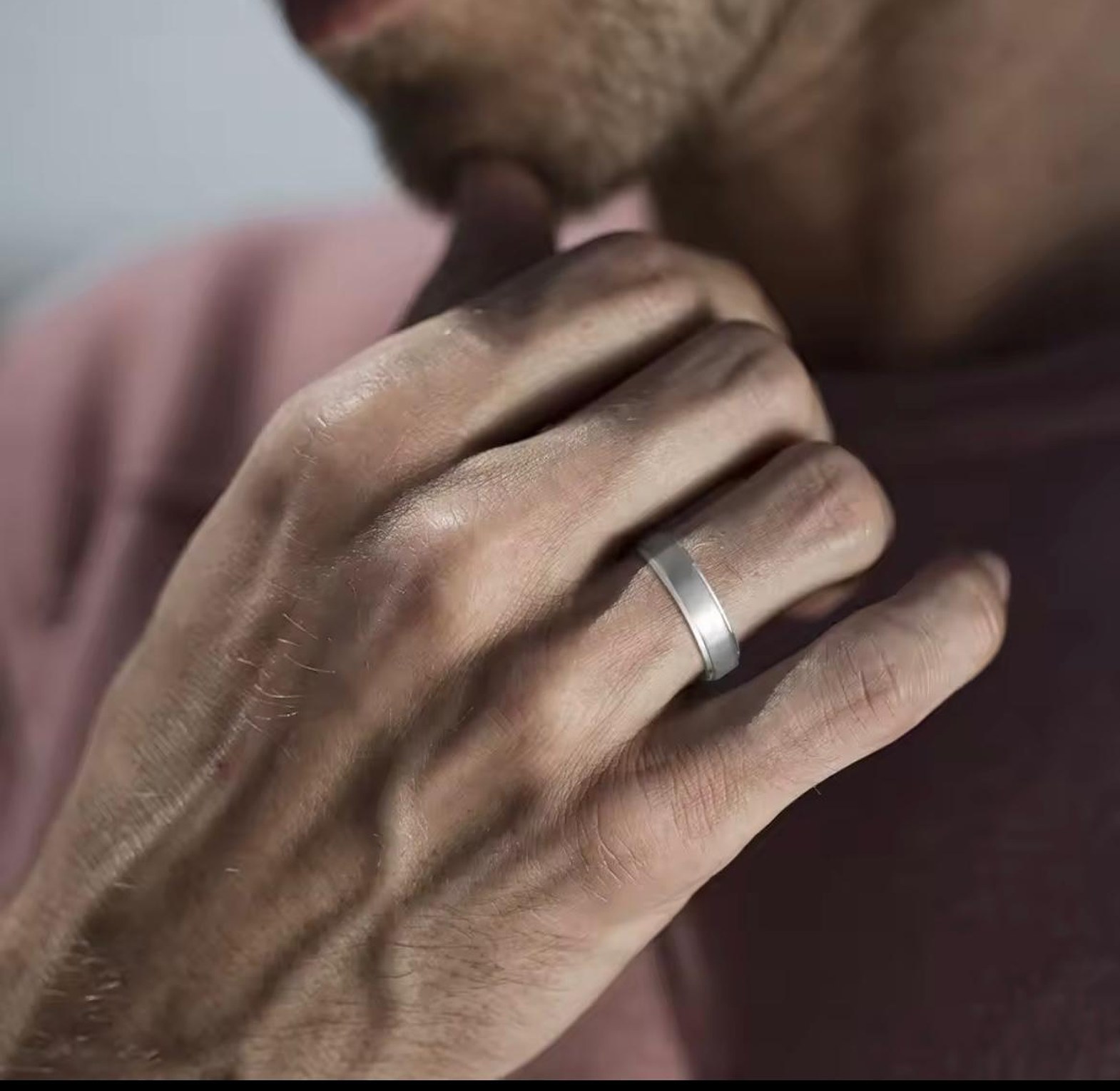 Minimalist Tungsten Carbide Men's Ring - 5mm Matte Band image