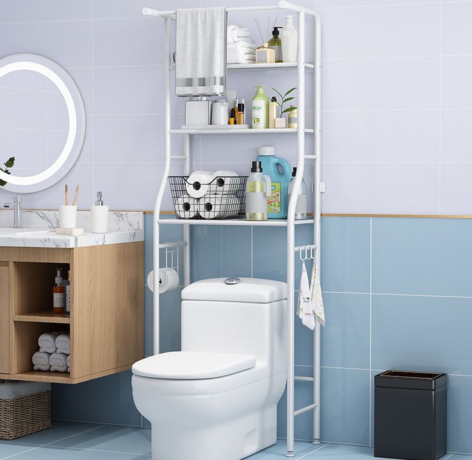 Over The Toilet Rack Organizer Toilet Stand Tidy Organizer image