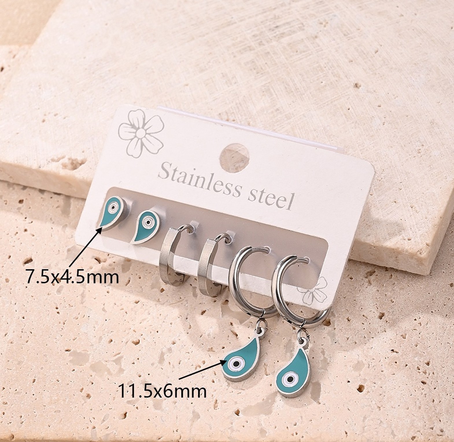 Evil eye earring set image