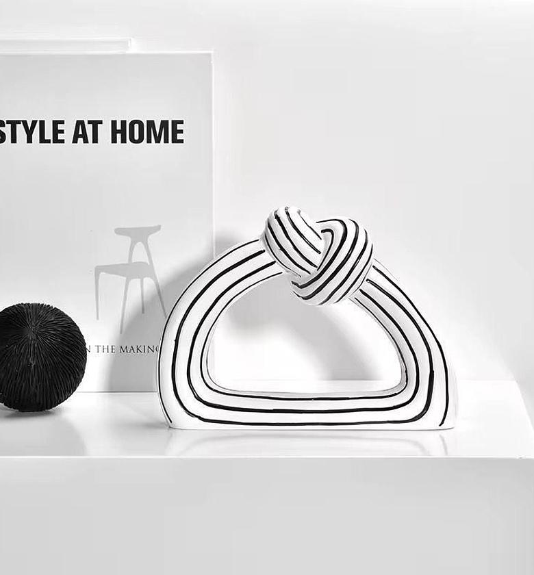 Modern Black & White Striped Abstract Decorative Ornament image