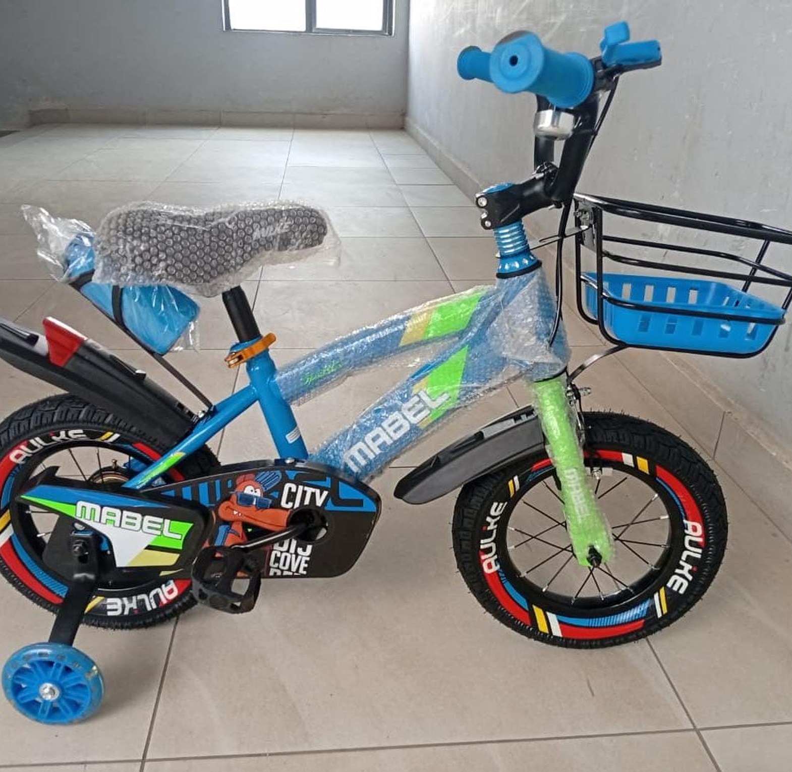 16-Inch Kids Bicycle with Training Wheels, Front Basket & Chain Guard image