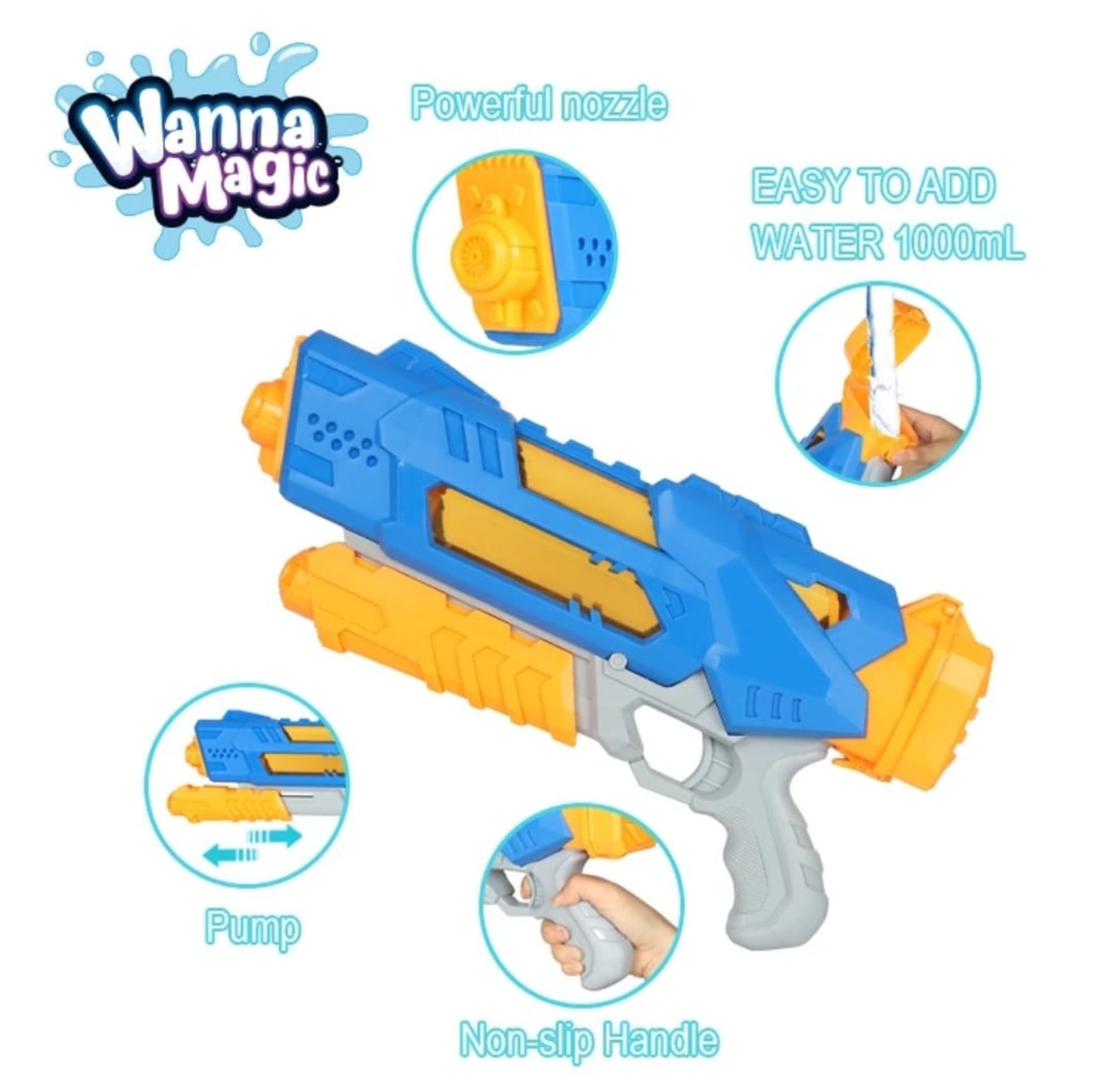Super Water Blaster High-Pressure Long Range Pump Action Water Toy Gun for Kids and Adults image