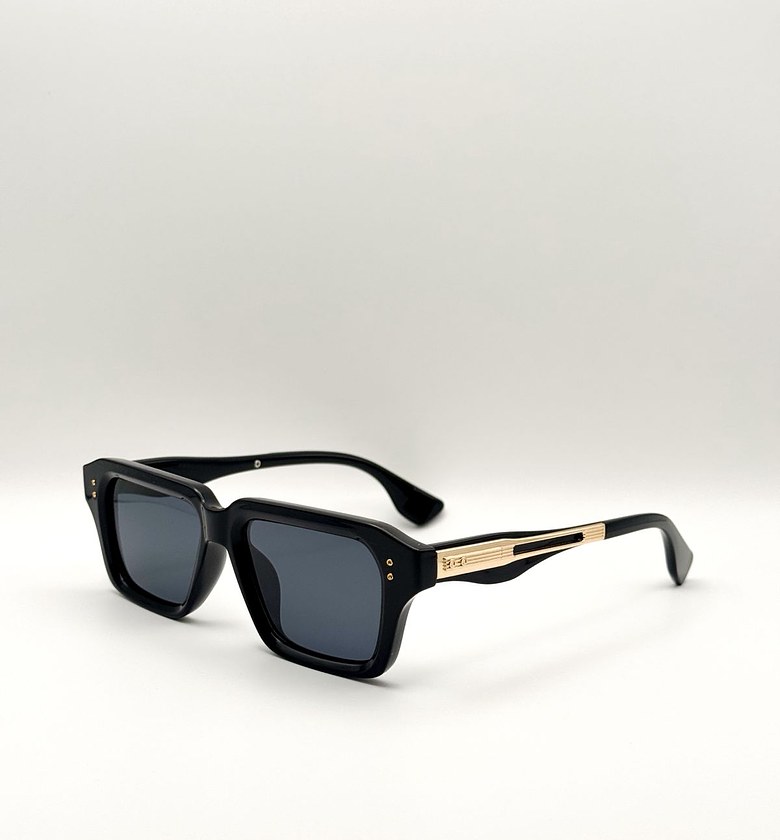 Noir Gilded Square Sunglasses image