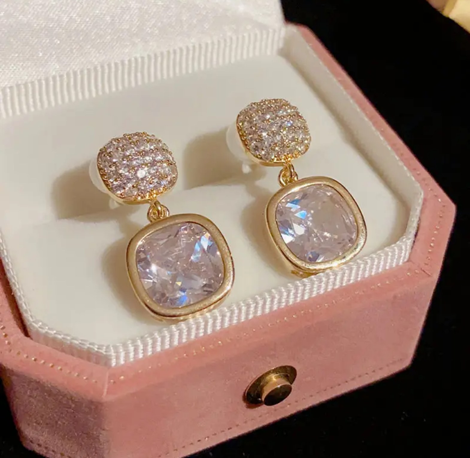 Crystal drop dainty earrings  image