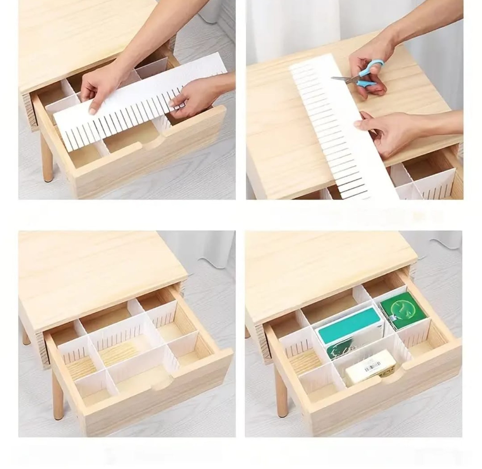 4Pcs Adjustable Drawer Divider DIY Storage Box  image
