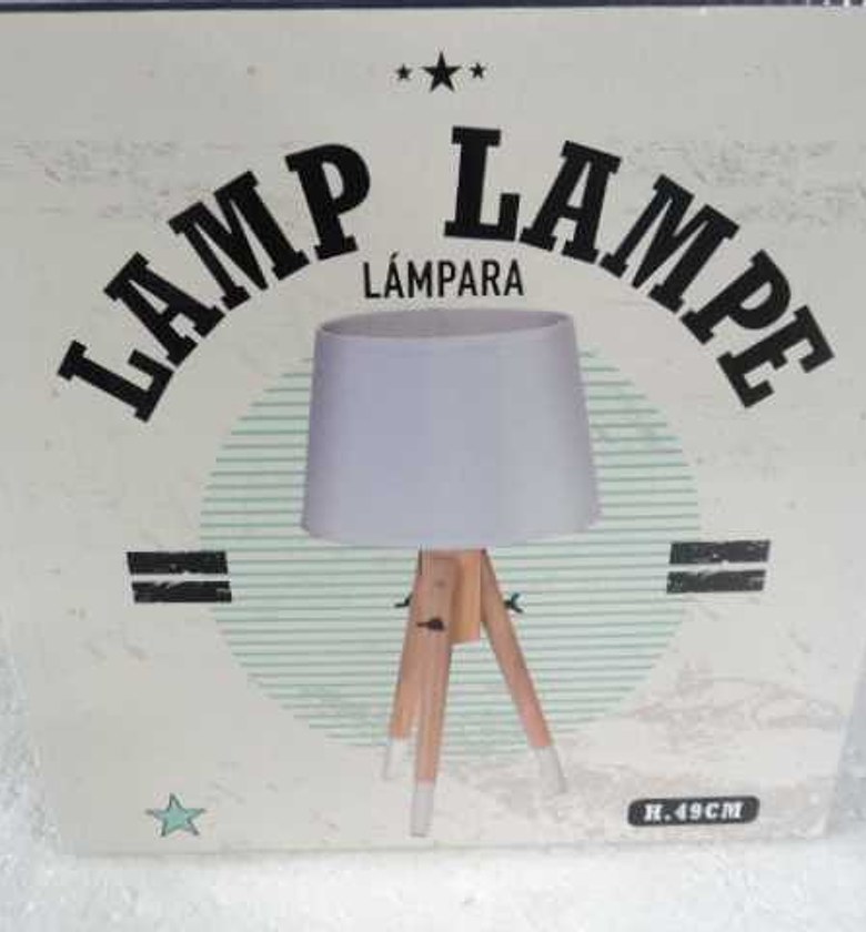 LAMP WOODEN BASE AND SHAD image