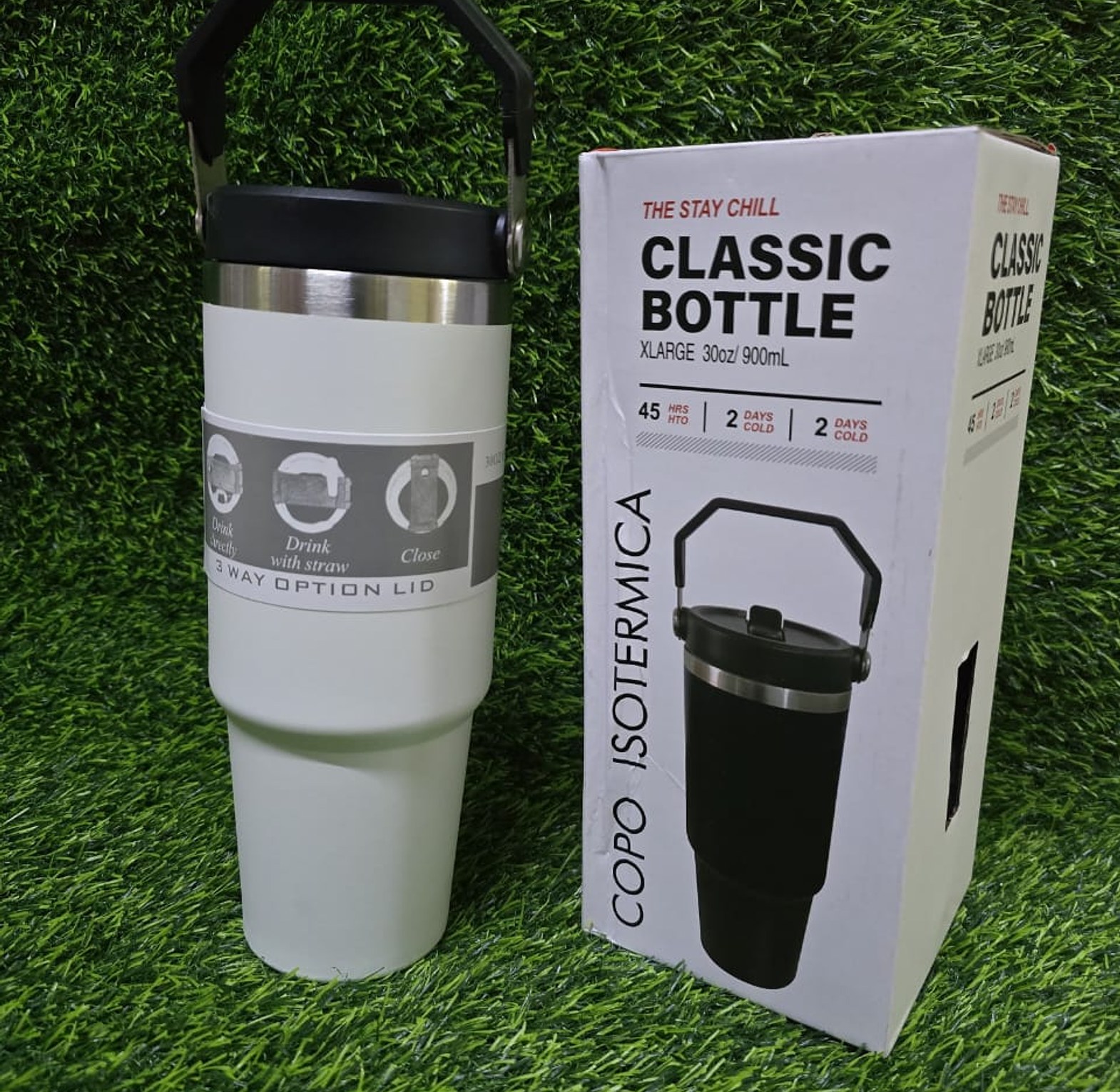 Stanley Cup 900ml High Quality with Handle & Straw Lid, Insulated Reusable Stainless Steel Travel Mug image