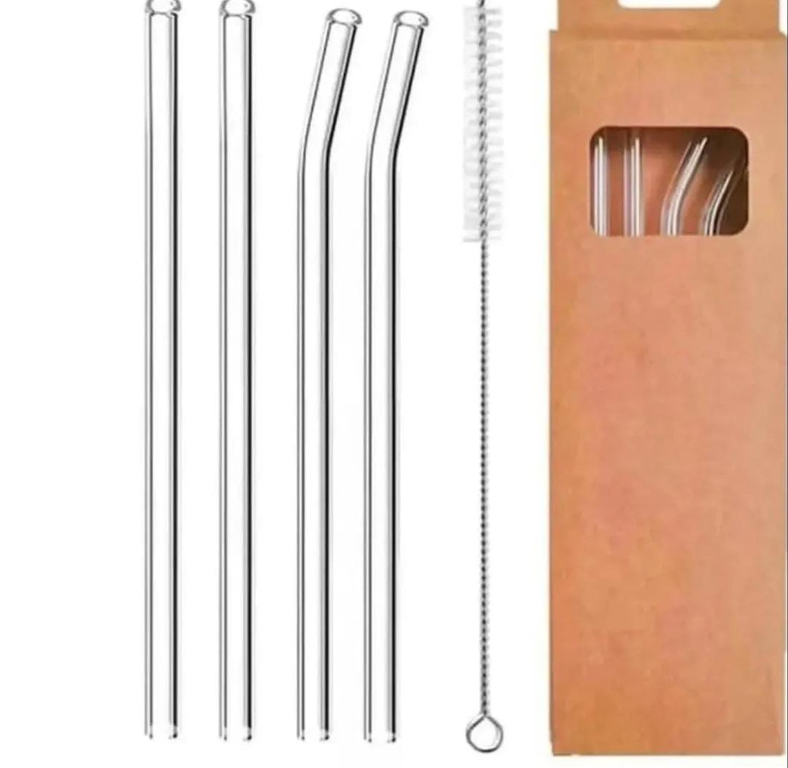 4 Pcs Reusable Glass Straws image