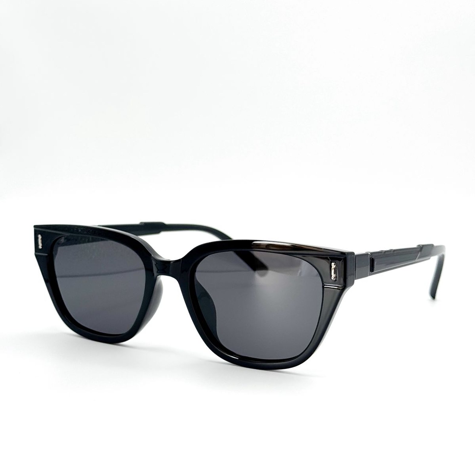 Retro Modern Black Wide-Frame Shades image