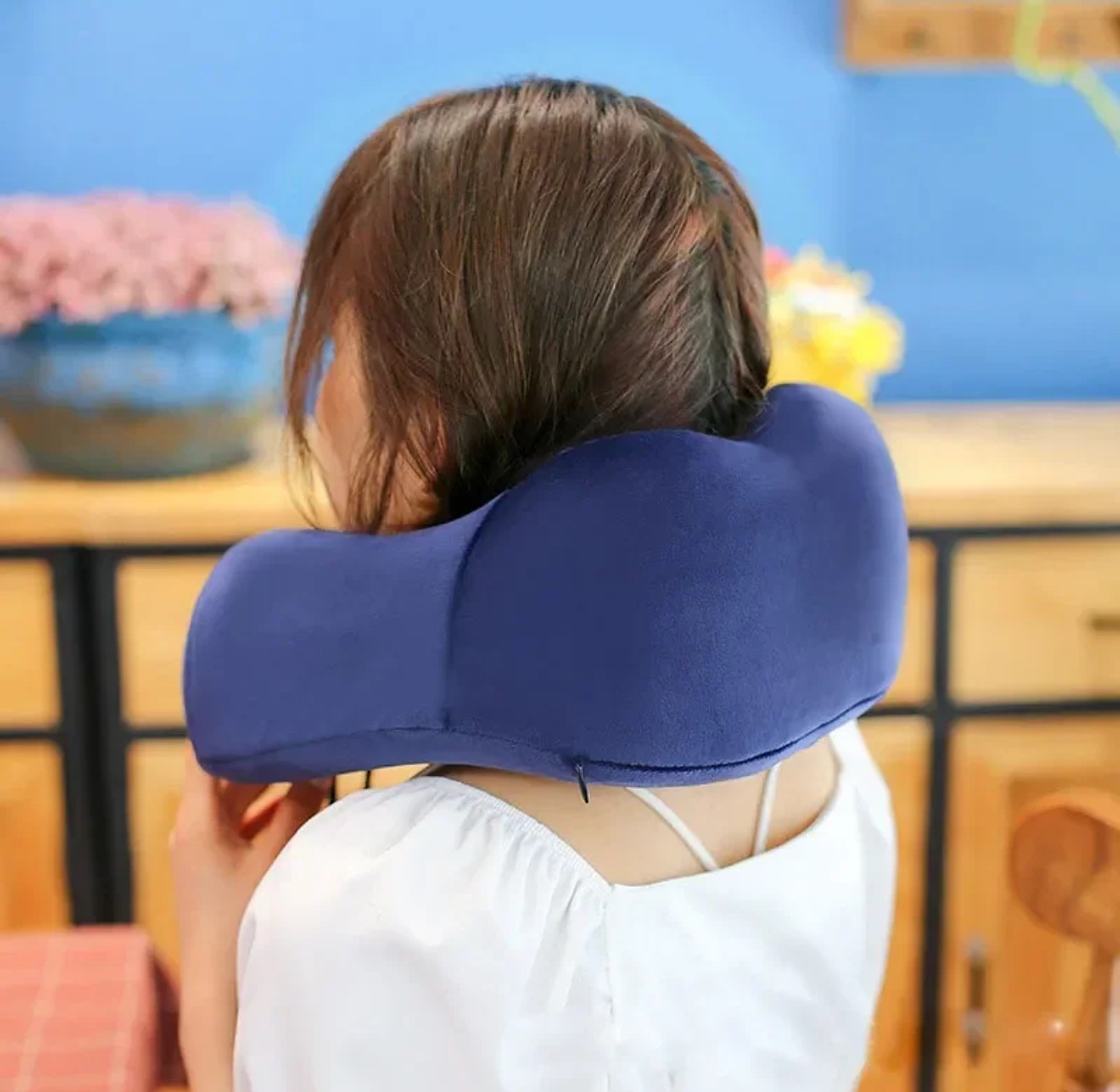 Ergonomic Memory Foam Travel Neck Pillow - Orthopedic Support Cushion for Car, Flight, and Office image