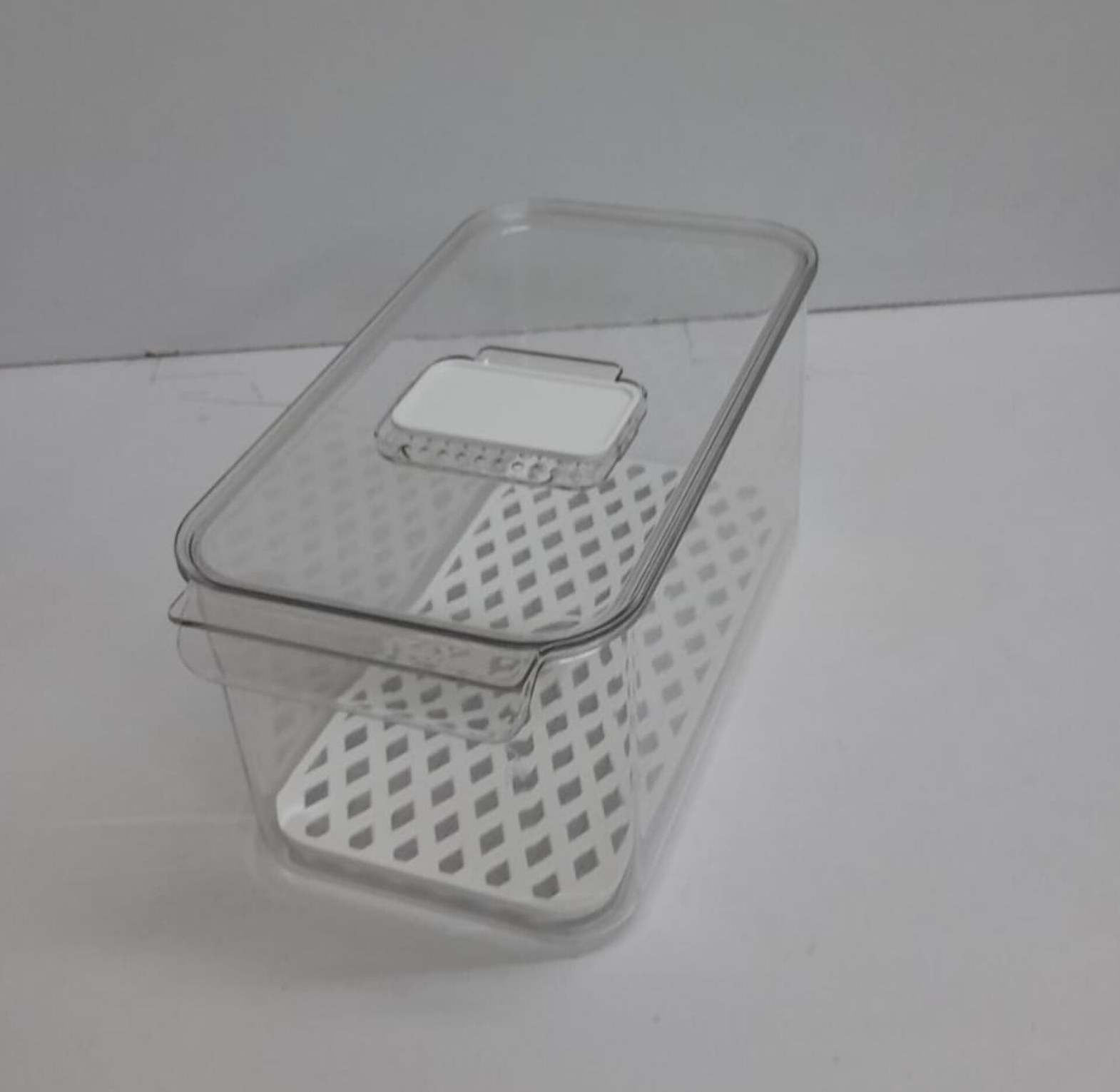 4L Premium Clear Fridge Organizer Box with Drain Tray image