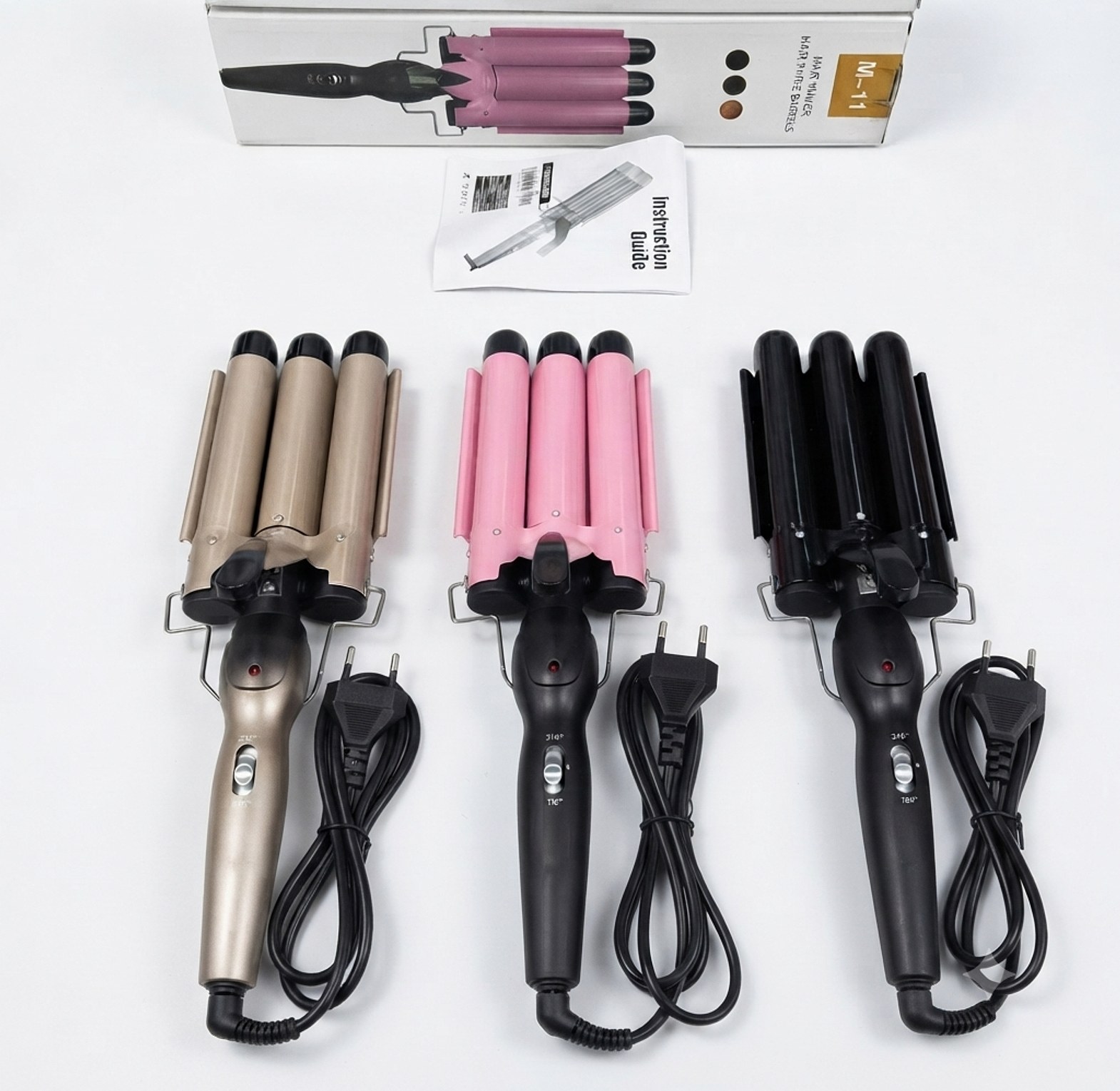 3 Barrel Professional Hair Waver Ceramic Curler for Beach Waves Salon Quality Styling Tool image