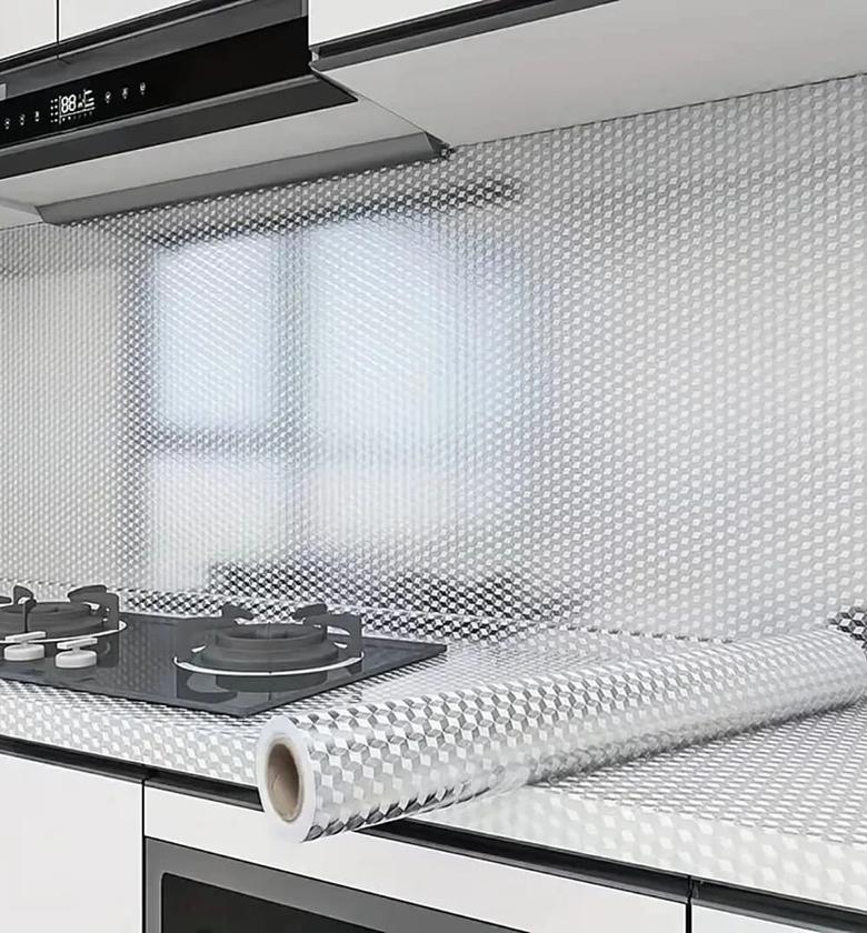  Aluminum Foil gas stove Cabinet Contact Wallpapers image