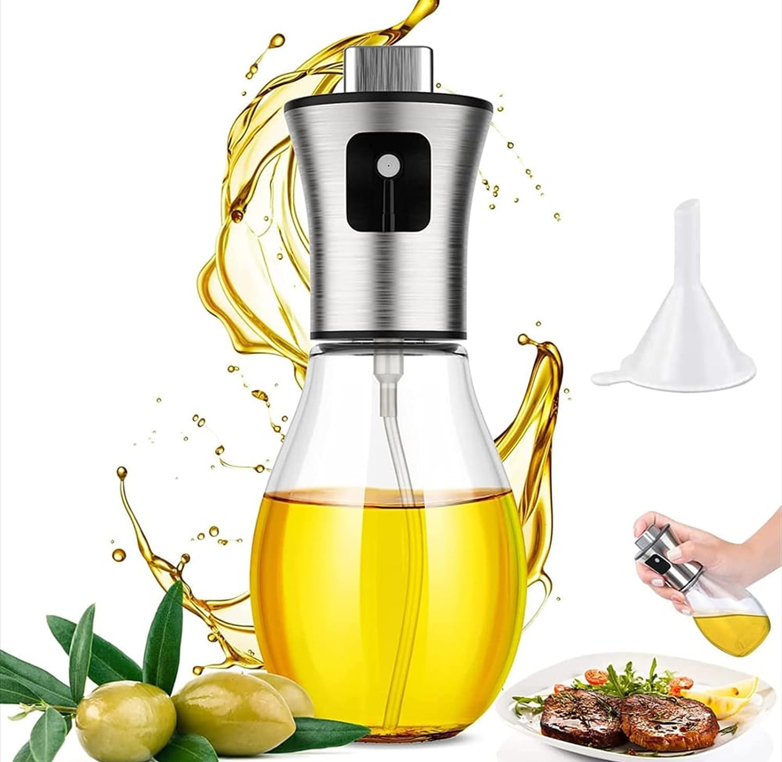 200ml Glass Oil Spray Bottle, Sprayer image