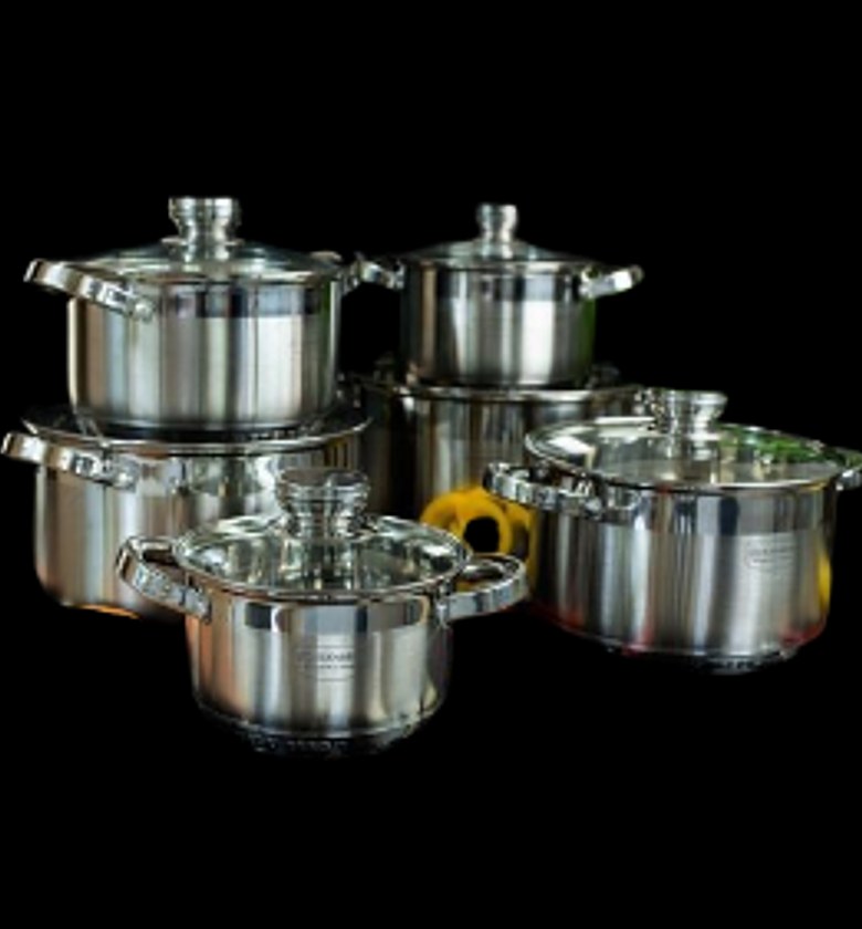 Cookware. 12pc Edenburg Stainless Steel Cookware image