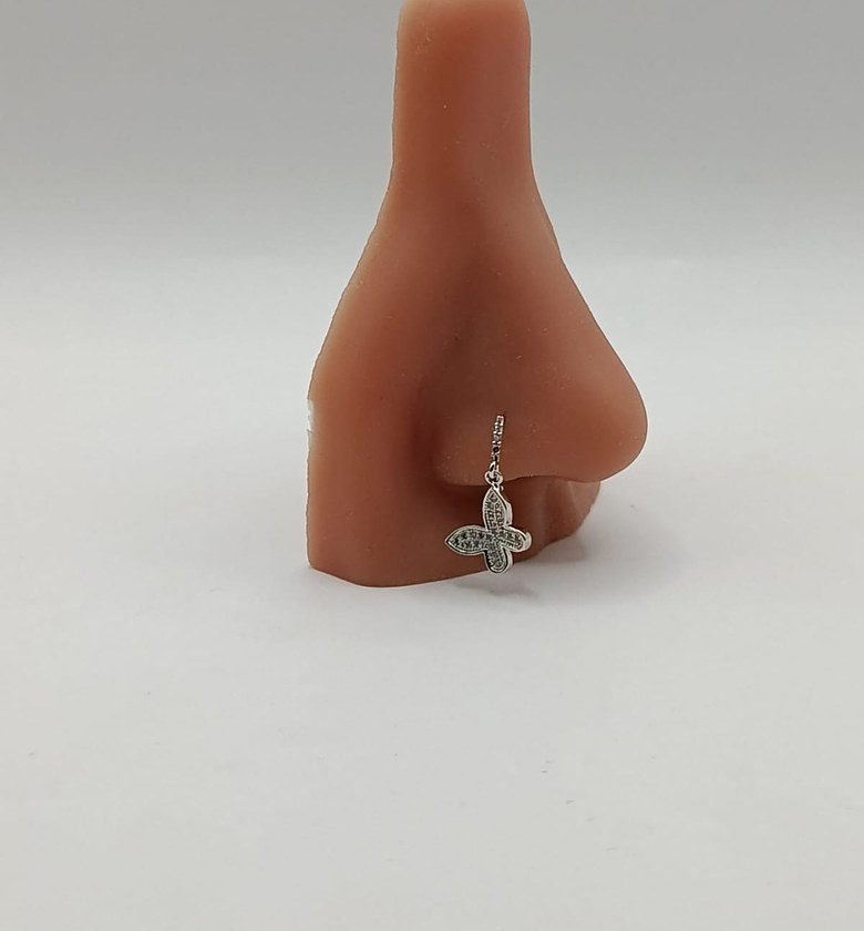 Crystal cross dangling Nose ring/ helix hoop image
