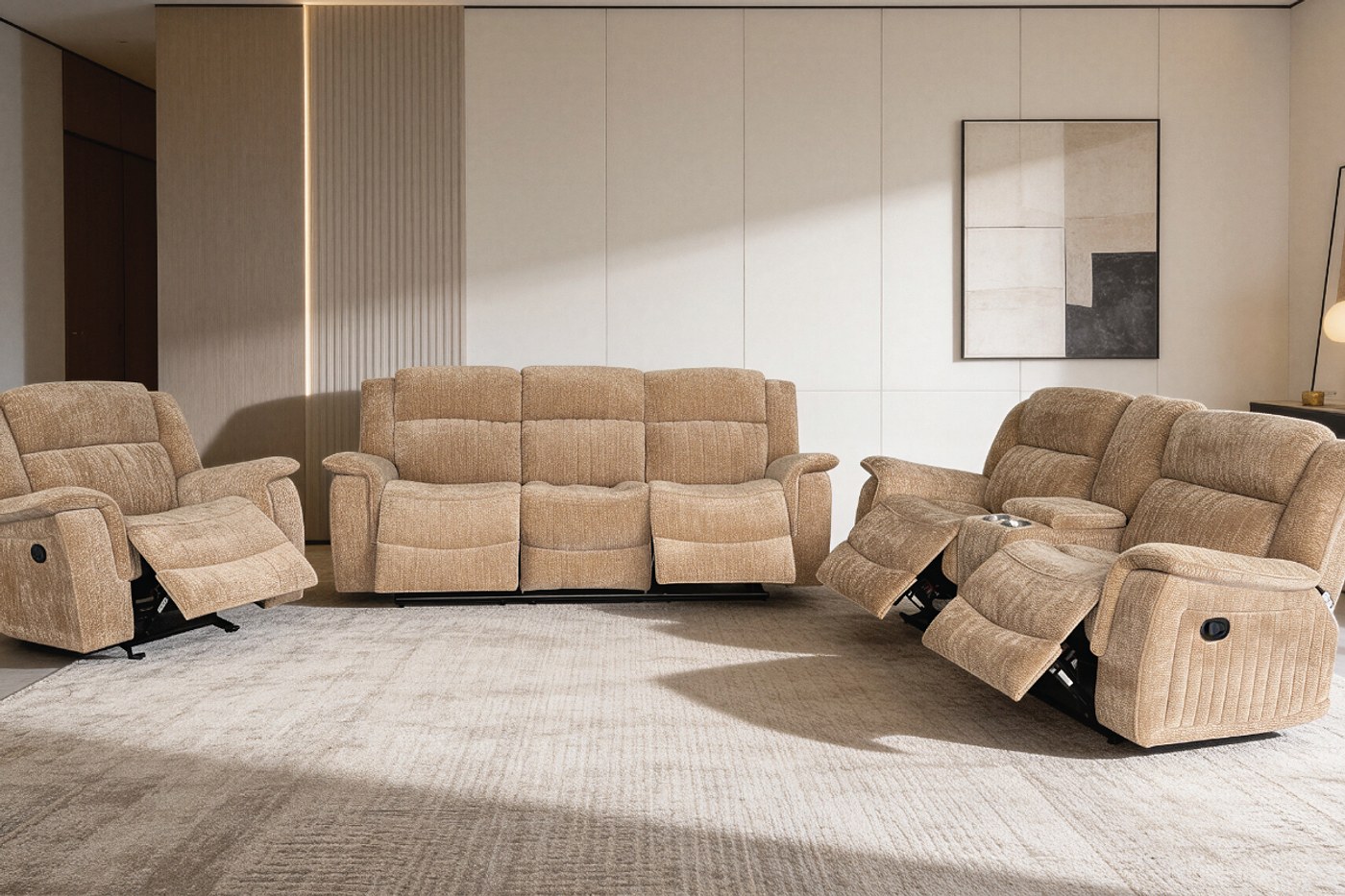 FLORINA 7 Seater Fabric Recliner (3+2+1+1) image 1