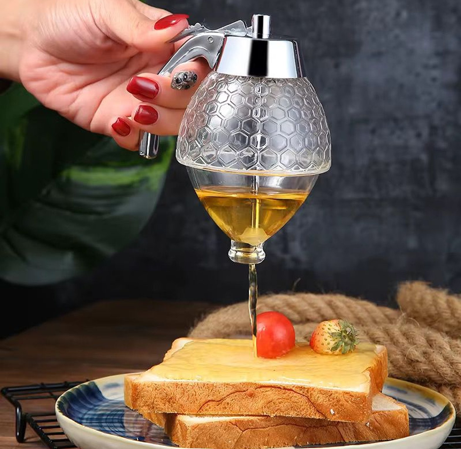  200ml honey dispenser with storage stand  image