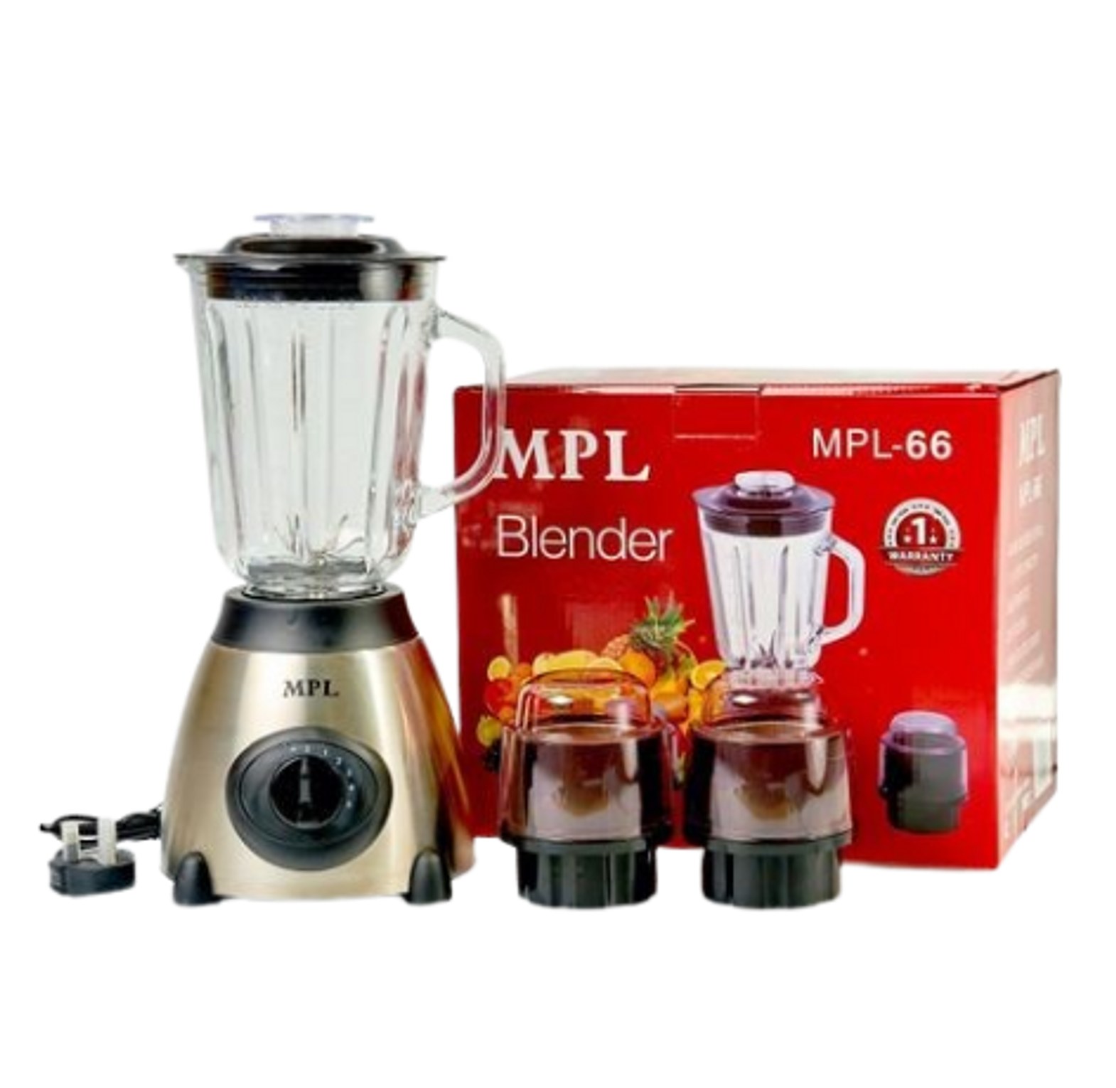 Mpl 3 in 1 Metallic Blender with Blender, Grinder & Chopper image